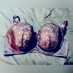 Deese Underwire Gray & Pink Balconette - 40DDD